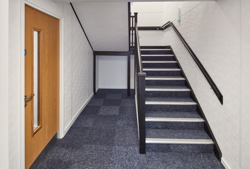 image of stairs in a modular building