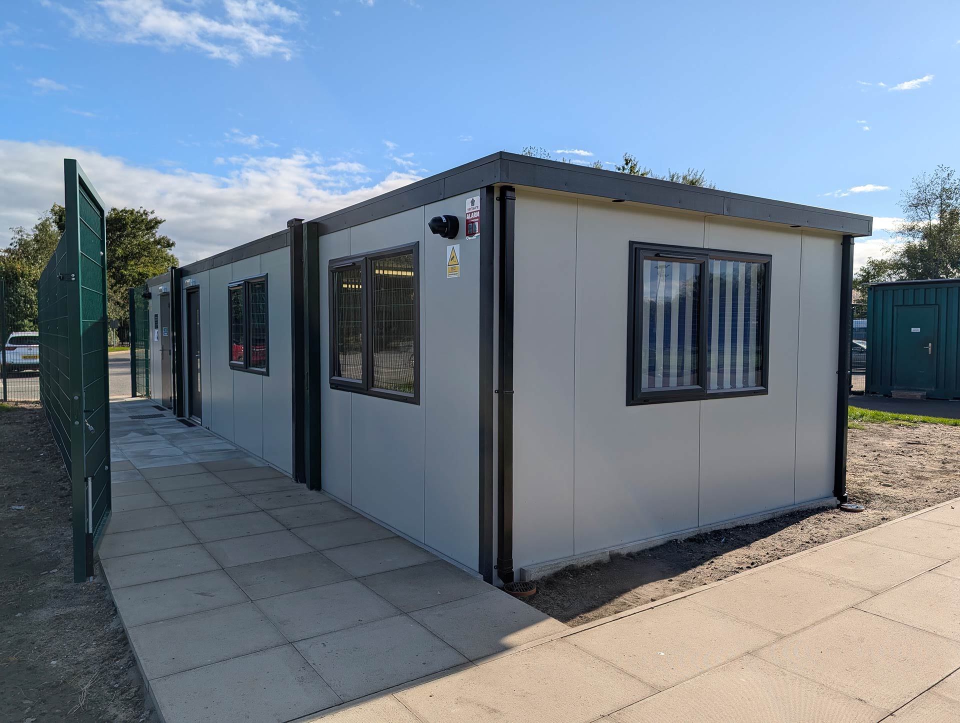 Image of portable building for a food bank and community fridge