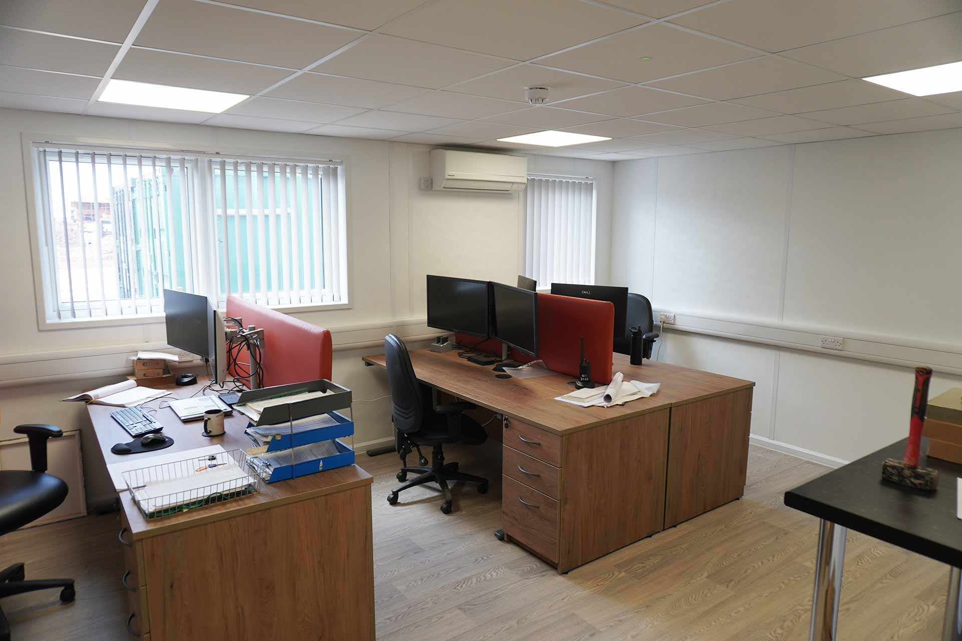 Image of office area in refurbished modular building